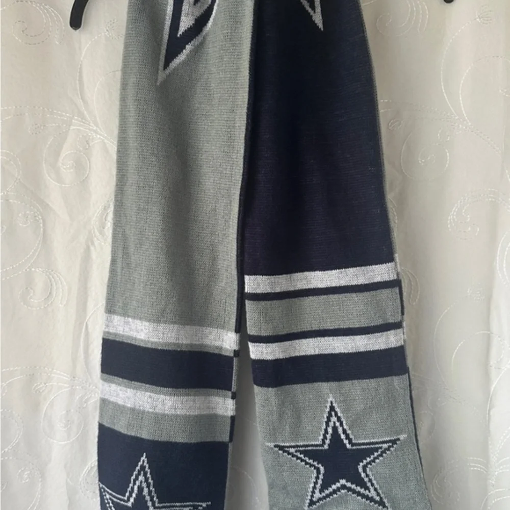 Navy and Gray Star Knit Scarf - Men's Accessory